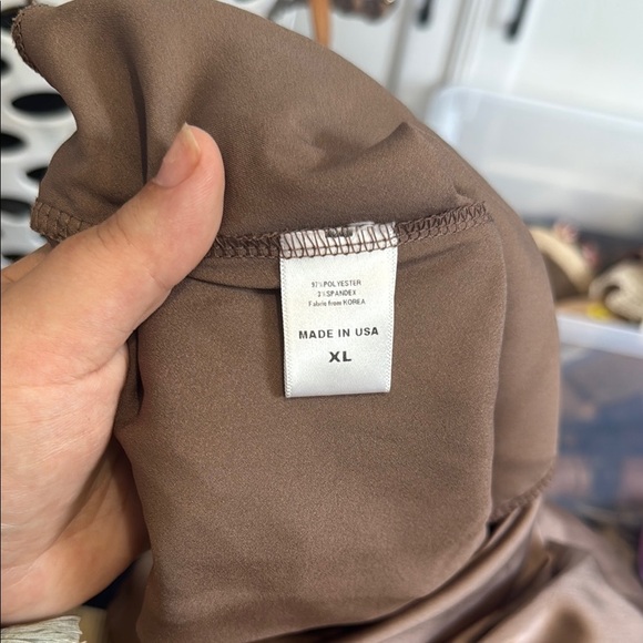 Renee C. Women's Wide Leg Pants - Taupe size xl - Picture 7 of 7